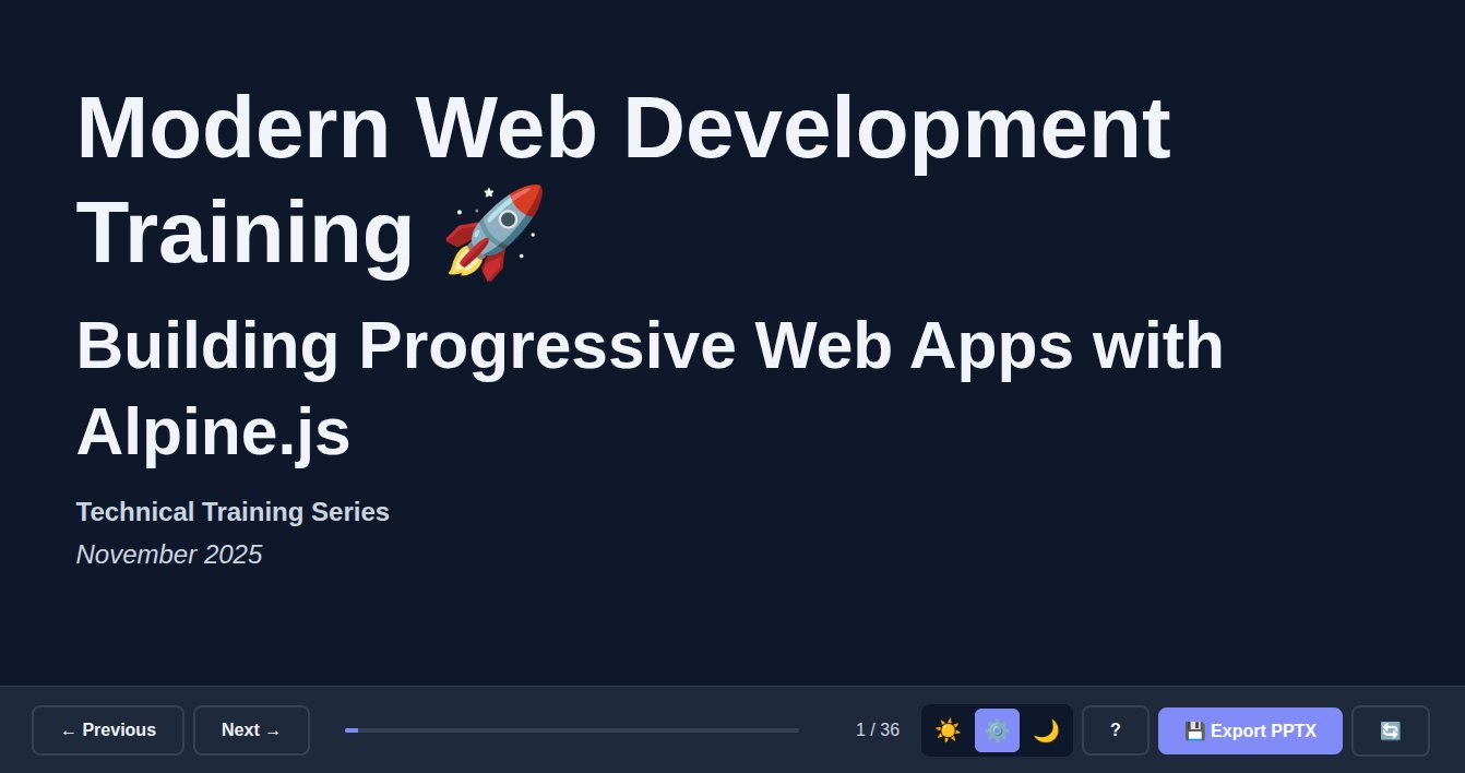 Alpine Markdown Presentation